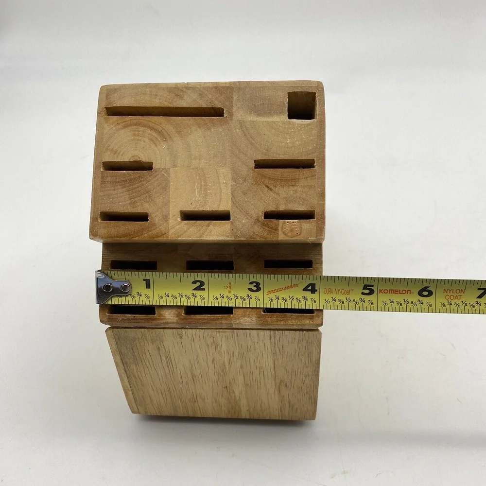 Vintage Chicago Cutlery Wooden Knife Block Replacement 13 Slot Angled Countertop